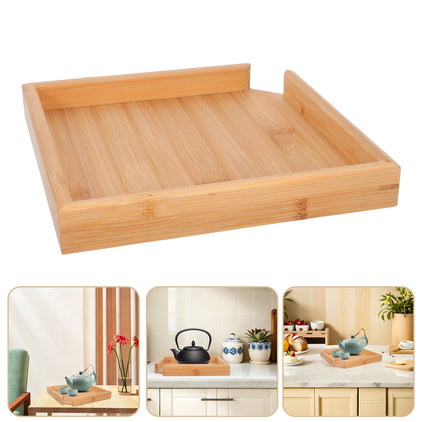 

Bamboo Tray Square Smooth Surface Drip-Resistant For Pu-Erh Tea Breaking Tea Accessories Kitchen Barware Use