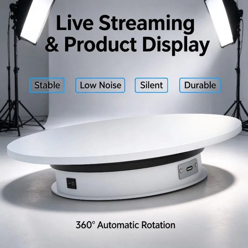 Motorized Rotating Display Stand Photography Prop Live Streaming Background for Action Camera & Phone Accessories