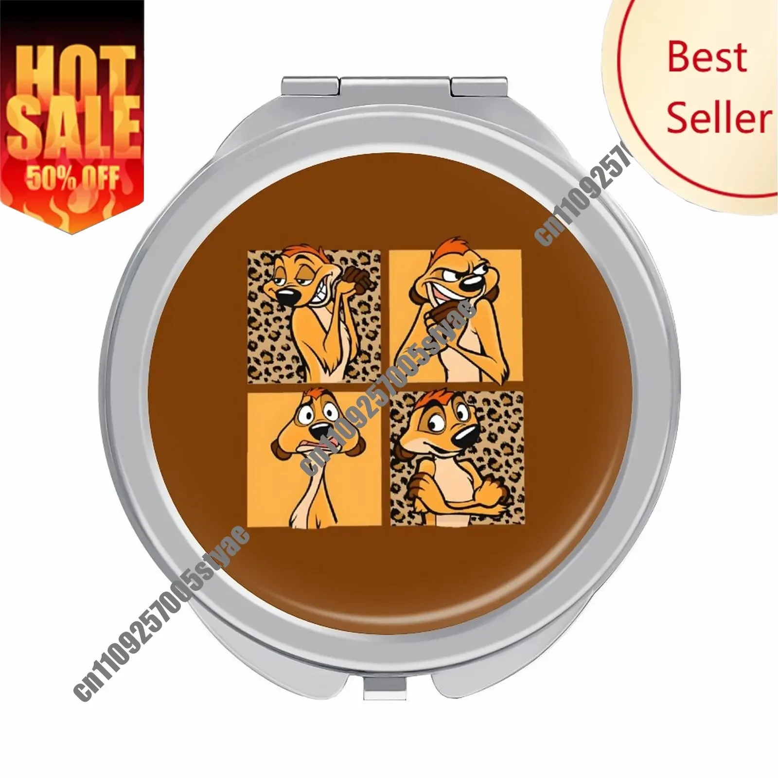

Timon Makeup Mirror Disney Cartoon Custom Mirror Design Your Photos Logo Text Portable Travel Holiday Parties Souvenir