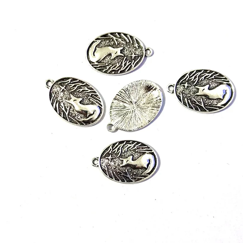 5pcs new Zinc Alloy Ancient Silver color Star Fox Tree DIY women man Accessories