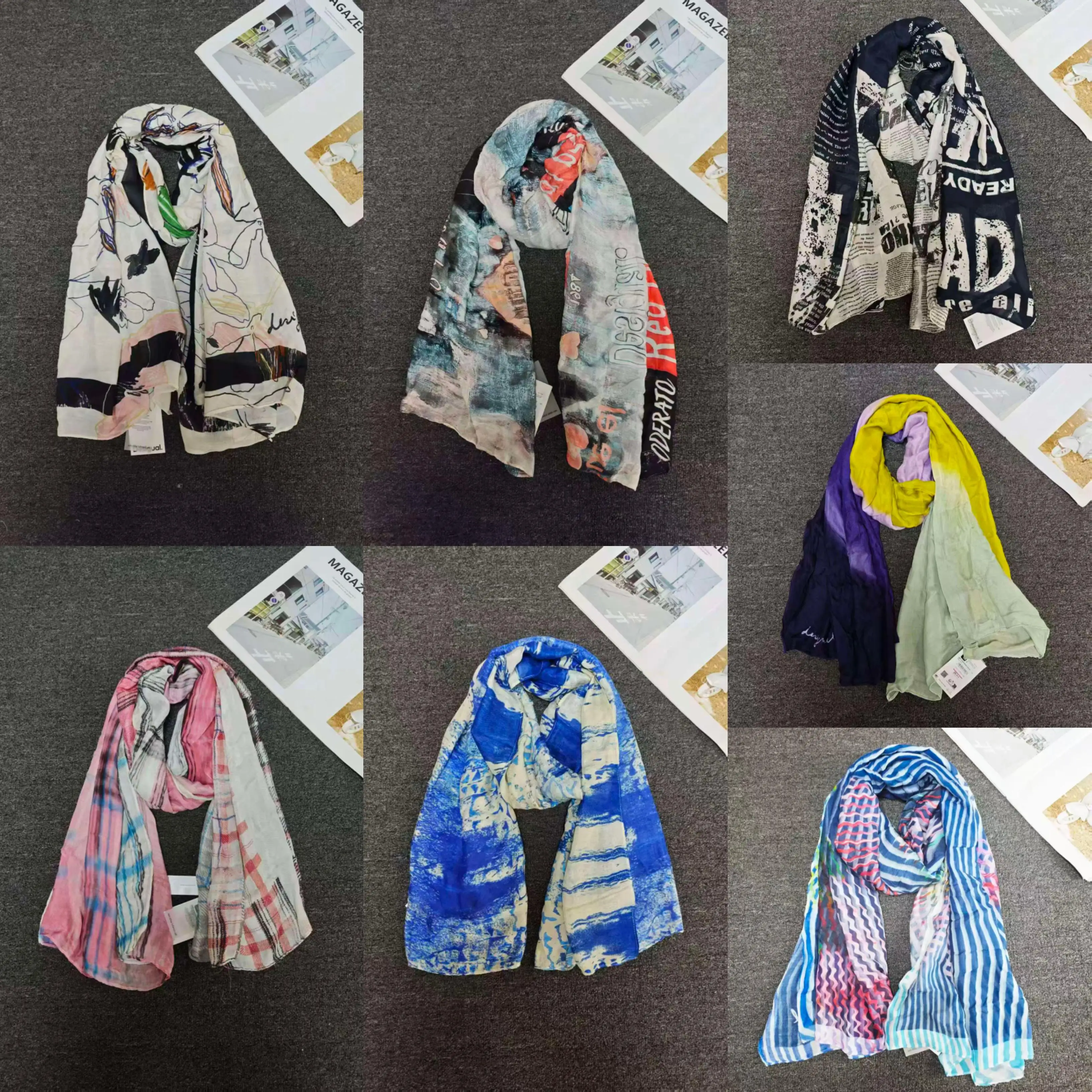 Original foreign trade order, Spanish new embroidered printed sunshade travel decoration women's scarf