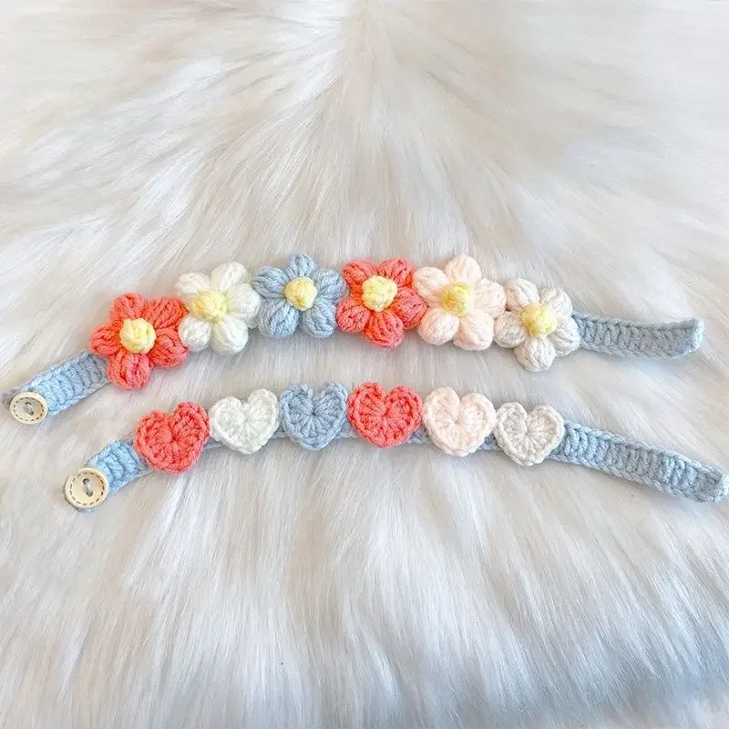 2024 New Pet Handmade Woven Collar Love Flower Collar Necklace for Cat Dog Cute Jewelry Decorative Pet Collar Pets Supplies