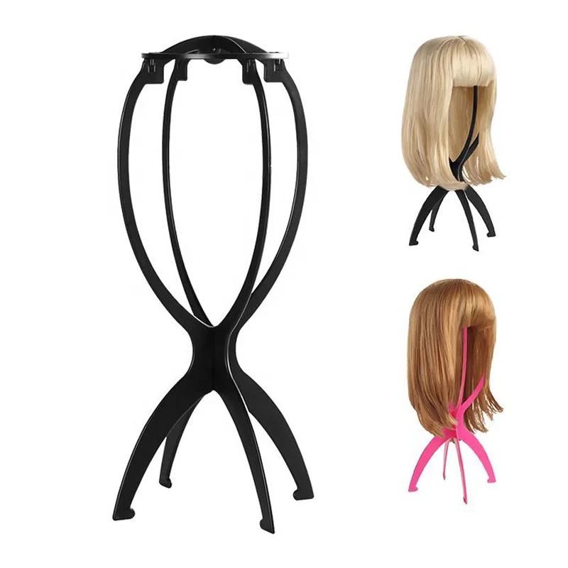 Wig Diaplay Stands Plastic Hat Display Wig Head Holder Mannequin Stand Portable Folding Flexible Plastic Wig Stand 1Piece