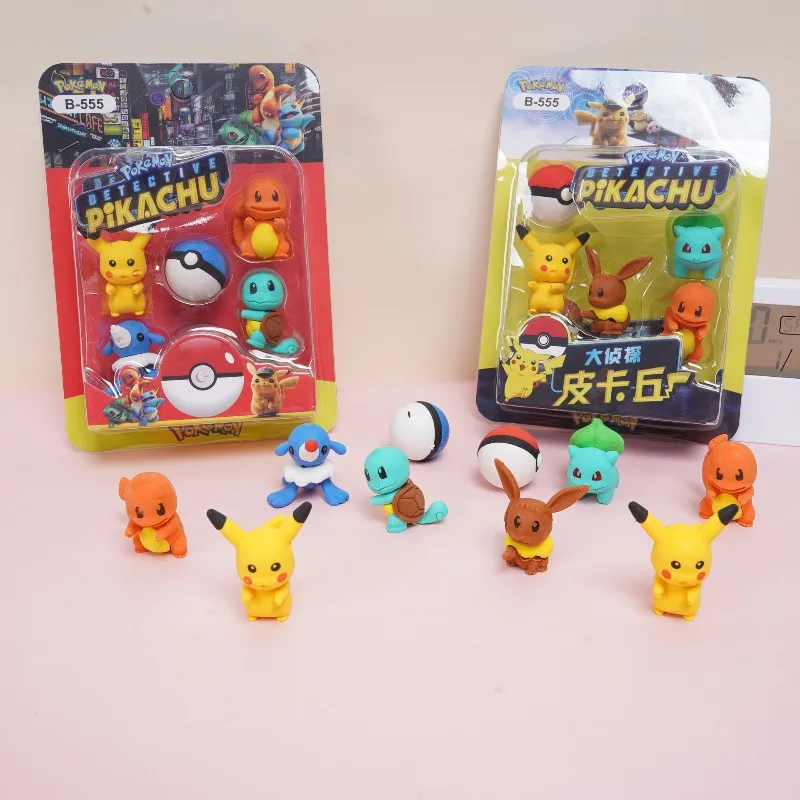 

Pokemon Pikachu 3D Eraser Kawaii Anime Squirtle Eevee Detachable Adorable Pet Eraser Stationery School Supplies Toys Gifts
