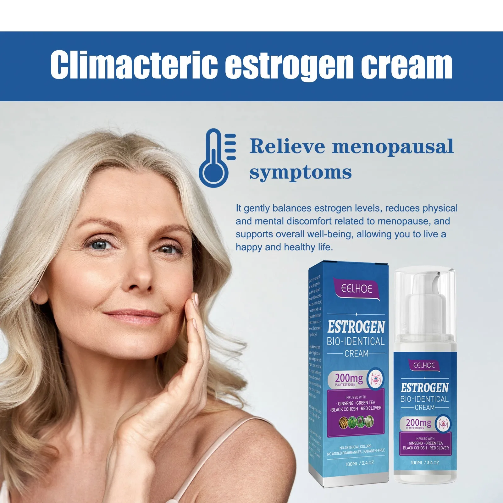 Estrogen Bio-Identical Paste Menopause Mood Regulation Cream, Hormone Regulation Improve Irritability And Depression 100ml