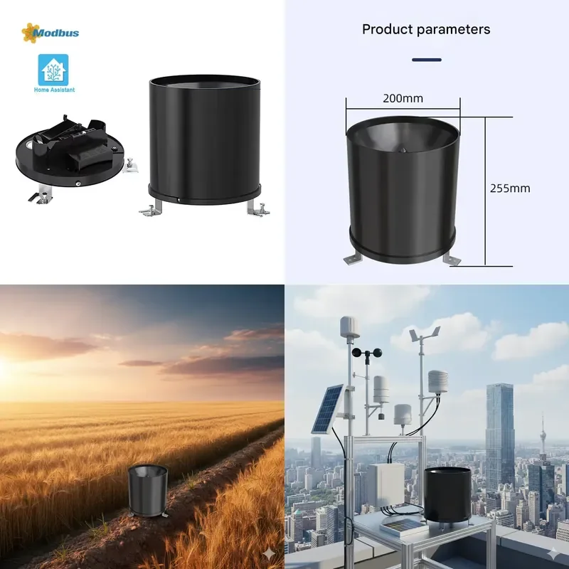 Kit de capteur de pluviomètre pour station météo SMRTE IH03, avec bac de collecte ABS, instrument de surveillance électronique à impulsions RS485, précision 2 % RH