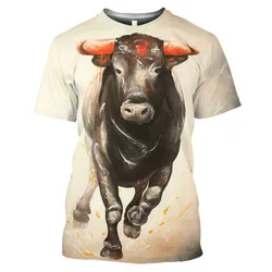 Summer Spanish Bullfight 3D Print T-Shirts Bull Streetwear Men Women Fashion Short Sleeve T Shirt O-Neck Male Tees Tops Clothing