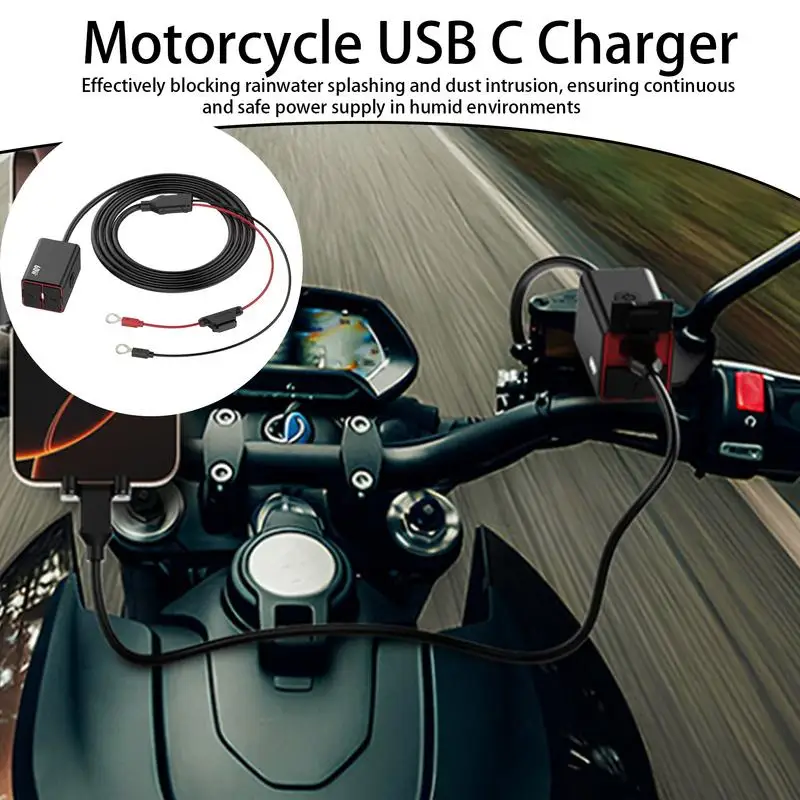 

Motorcycle USB Charger Waterproof USB Power Port Multi-speed Adjustable Anti-Vibration Motorcycle Accessories For Long Distance
