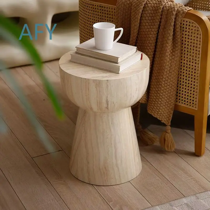Luxury Stone Patterned Irregular Coffee Table for Living Room Furniture Homestay Decor Fiberglass Sculpture Small Round Oval
