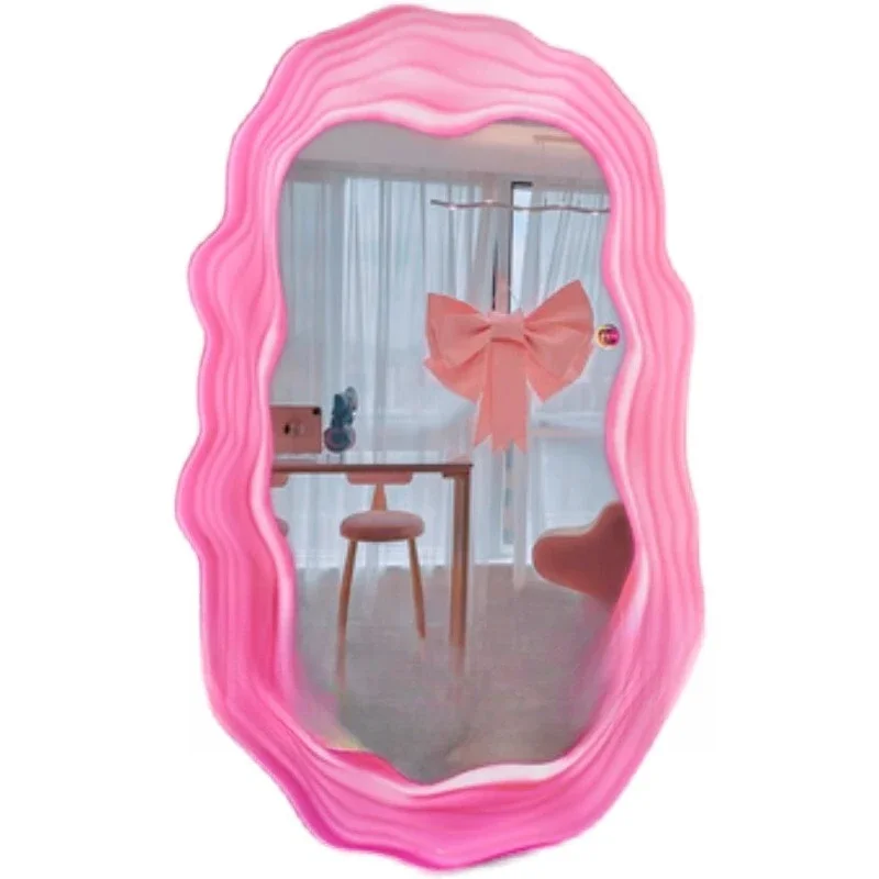

Happy mirror full mirror RGB ambient light, Nordic rabbit, wave mirror