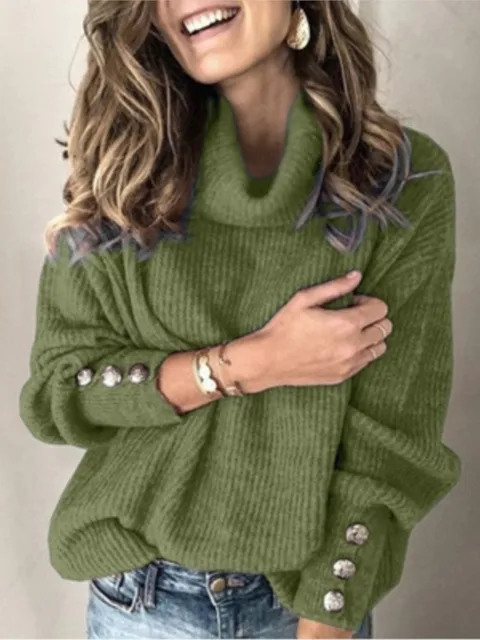 Autumn Winter Women Solid Top Sweater Fashion Turtleneck Long Sleeve Casual Loose Elegant Female Holiday Tops Sweaters New 2 Autumn Winter Women Solid Top Sweater Fashion Turtleneck Long Sleeve Casual Loose Elegant – view 2