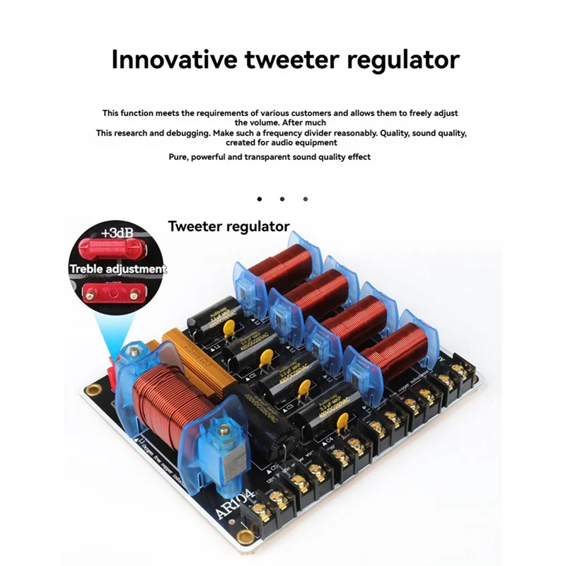 BAAY Профессиональный кроссовер для динамиков, 5-полосный делитель динамиков, 250-600 Вт, 45 Гц-23 кГц, 5-контактный аудио для сцены домашнего кинотеатра