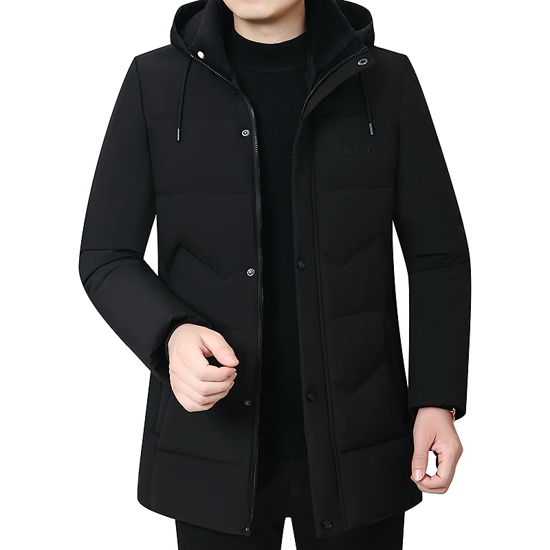 2022 Men\'s Coat Winter -30 Coat Men\'s Thickened Hooded Waterproof Coat Warm Coat Father\'s Coat Casual Men\'s Plush Collar Parka