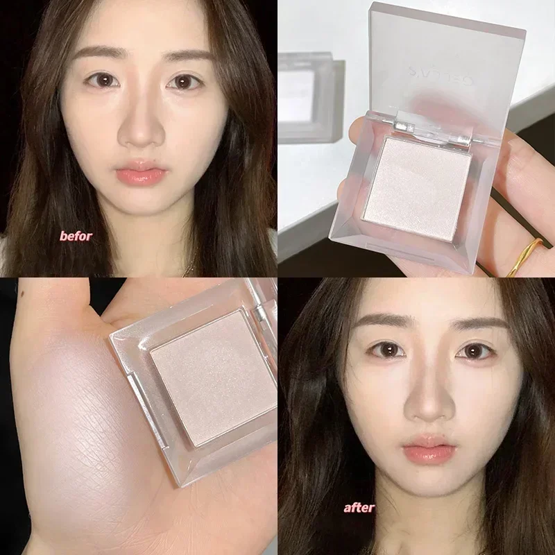 White Jade Highlighter Palette Monochrome Waterproof Pearly Matte White Brighten Eye Head Lying Silkworm Shimmer Bronzer Makeup