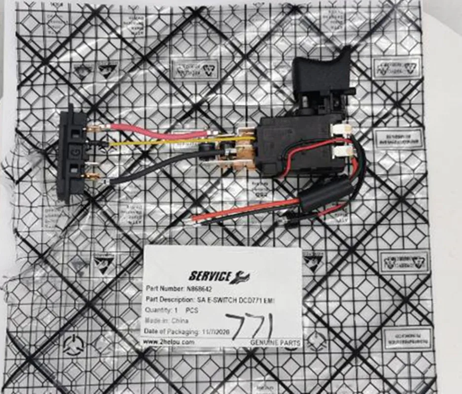 

Запасной выключатель для DEWALT DCD771 DCD771C2 TYPE1 N868642, запчасти для аккумуляторной дрели, аксессуары для электроинструментов