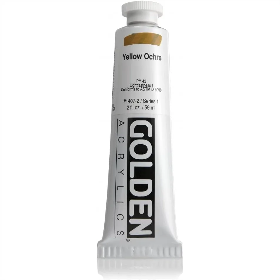 

Golden Heavy Body Acrylic Paint 2oz Yellow Ochre for Artists with Smooth Buttery Consistency