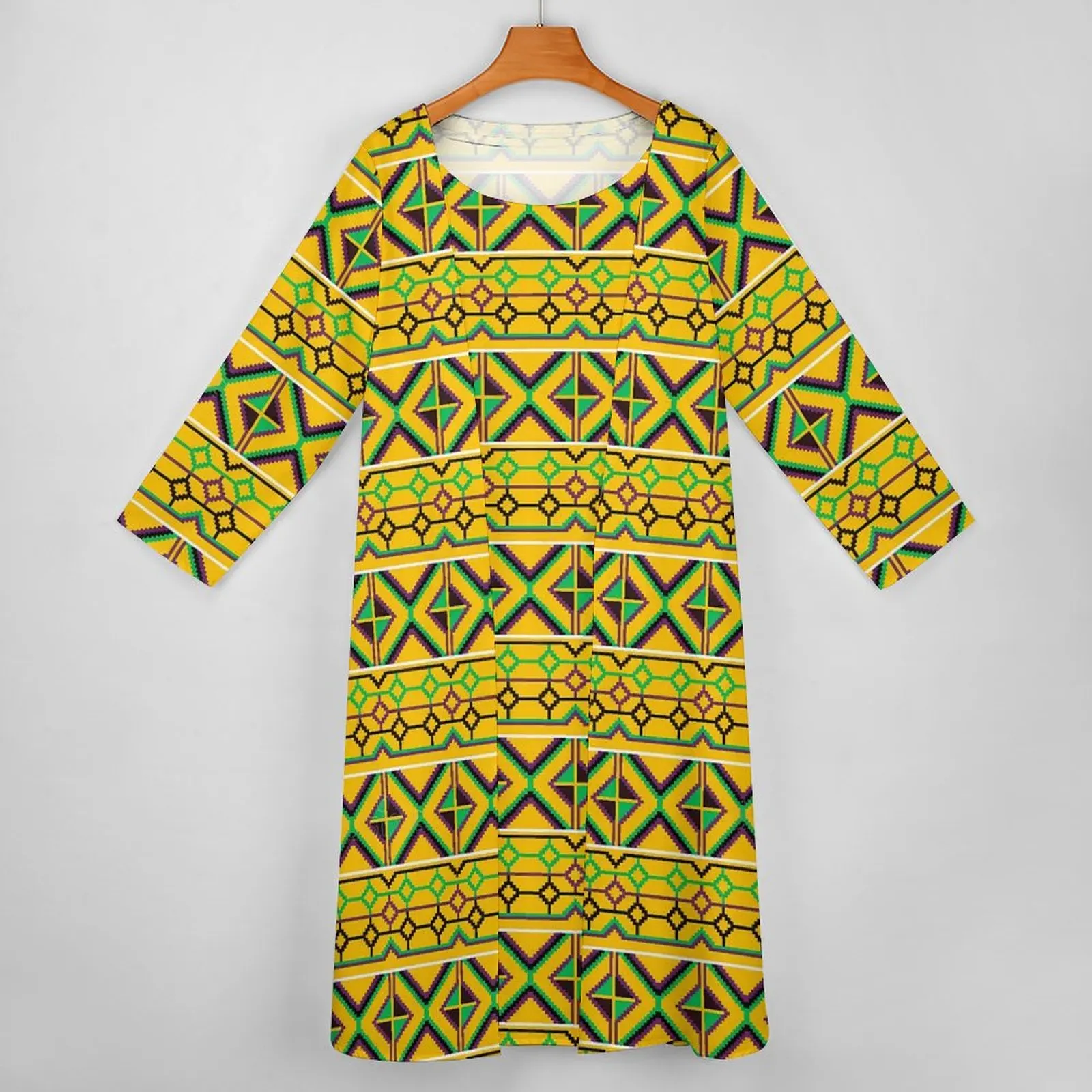 African Ethnic Print Dress Two-Piece Kente Ghana Aesthetic Casual Long Dresses Ladies Vintage Maxi Dress Birthday Gift