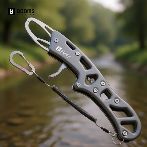 Booms Fishing Aluminum Alloy New Fishing Grip Pliers Fishing Lip Gripper Fish Plier Hand Grip Fishing Accessories