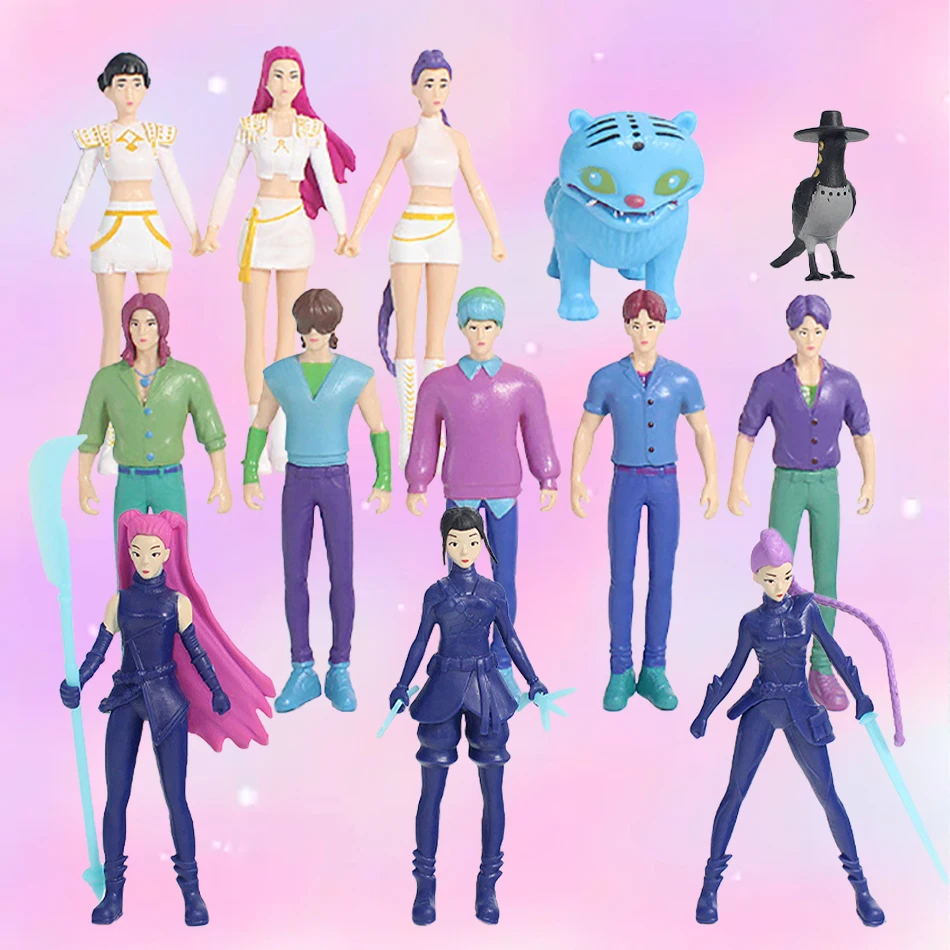 2025 Kpop شيطان الصيادين أنيمي الشكل اللعب لطيف بولي كلوريد الفينيل المنقولة المفاصل عمل نموذج لجسم دمى الاطفال عيد ميلاد الديكور لعبة الهدايا