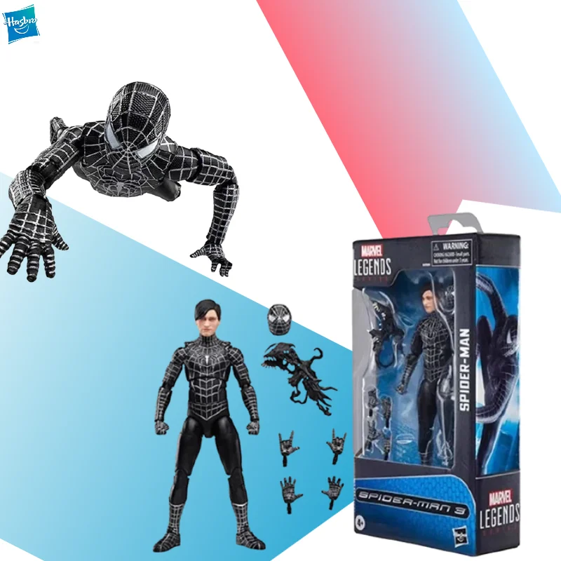 

【IN STOCK】Marvel Spider-Man 3 Black Suit Tobey Maguire 6-inch Figure, Symbiote Action Model with Accessory Collecting Toys