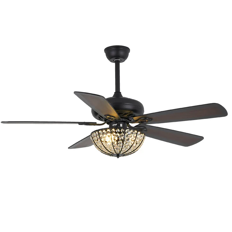 42 52 Inches Tiffany Style Ceiling Fan With Light Wood Blades Remote Control Led 3 Color 24W Industrial Fans Lamp With Lights