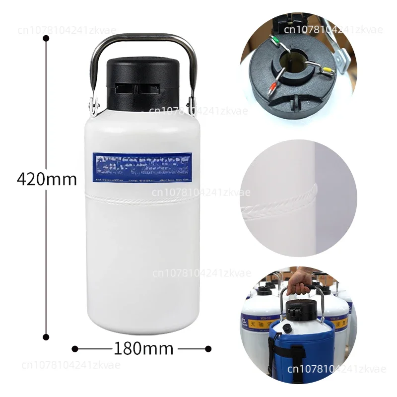 2L Liquid Nitrogen Gas Cylinder Cryogenic Canister YDS 2 Liter Semen Liquid Nitrogen Tanks 1.5L Dewar