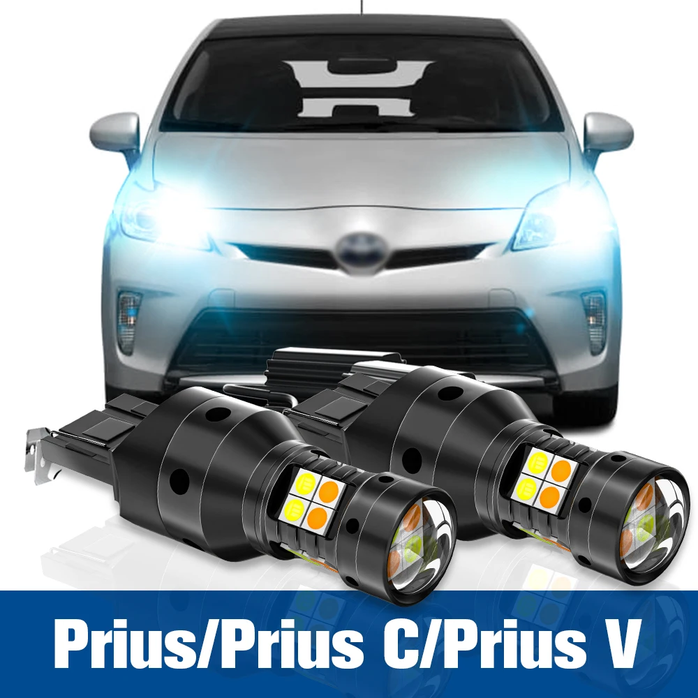 

2pcs LED Dual Mode Turn Signal+Daytime Running Light DRL Accessories Canbus For Toyota Prius C V 2003-2019 2011 2012 2013 2014