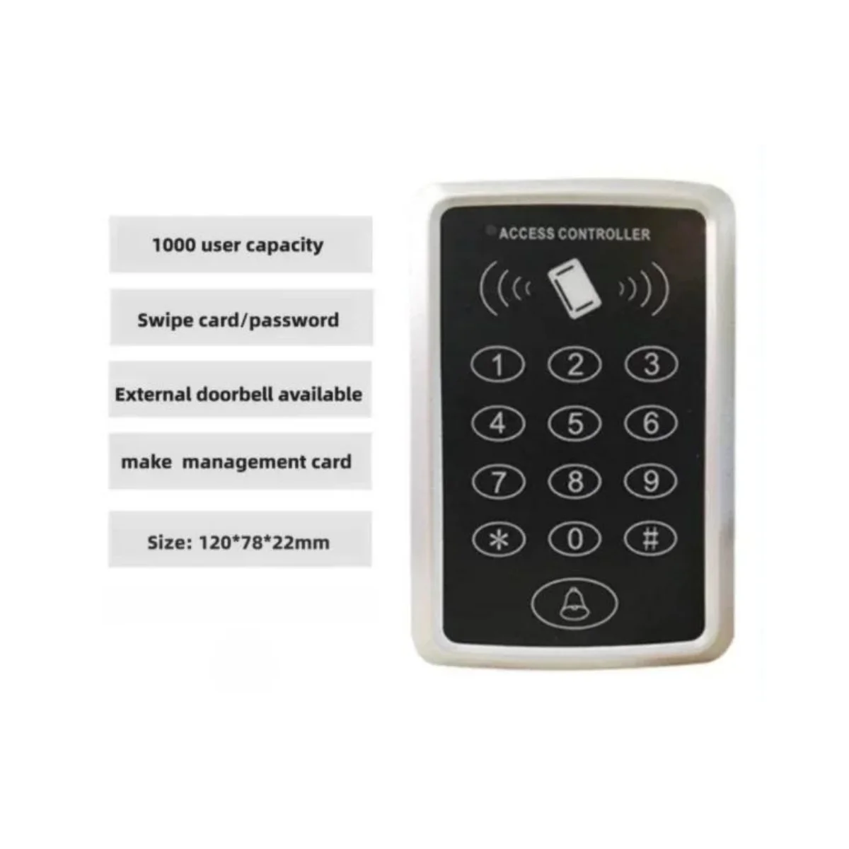 125KHz RFID Keypad For Access Control System Electric Magnetic Door Lock Multiple Ways To Unlock 1000 User Capacity