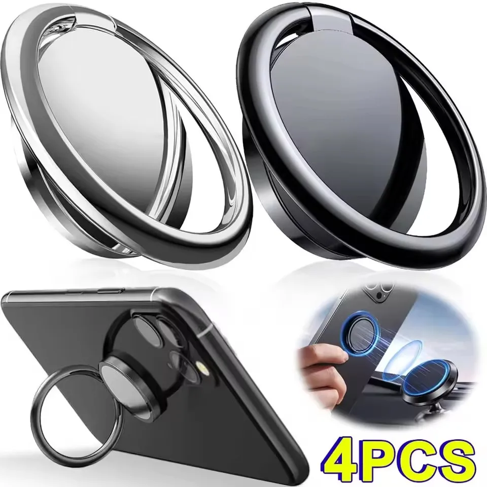

1/4PCS Magnetic Cellphone Finger Ring Holder Stand Luxury Zinc Alloy Grip Hook Phone Kickstand Suitable for Magnetic Car Mount
