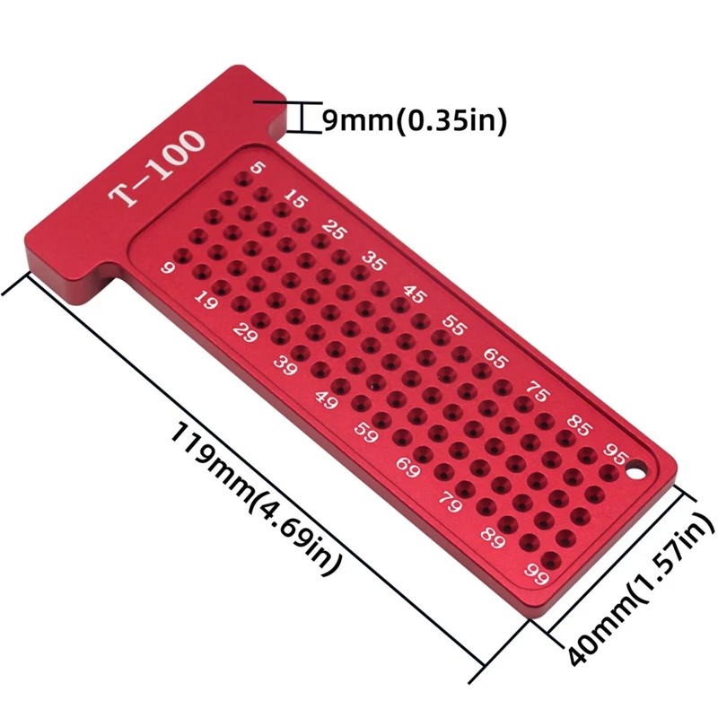 2Pcs Woodworking Square Kit - 3D Multi-Angle Carpentry Square Protractor And T-Square Hole Scribe Ruler-Metric Easy Install