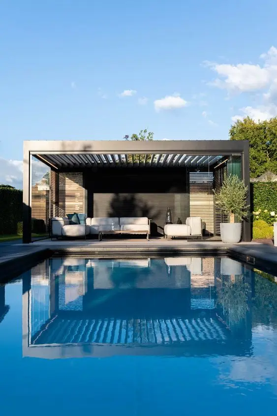 

3x3 3x4 4x4 3x6 4x6m Modern Outdoor Louvred Roof Pergola with Roller Blind System Custom Heavy Duty Aluminum Gazebos Pavilion