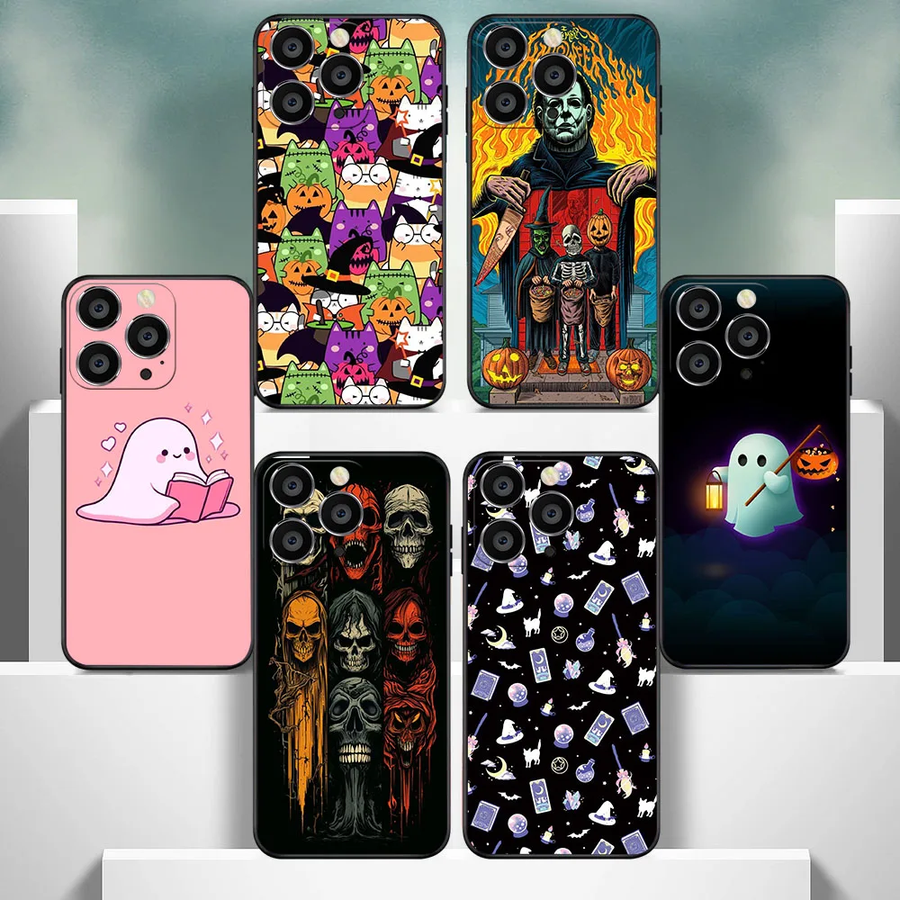 IQ-19 Halloween Soft Case For iPhone 11 12 13 14 15 Pro Max Mini Plus