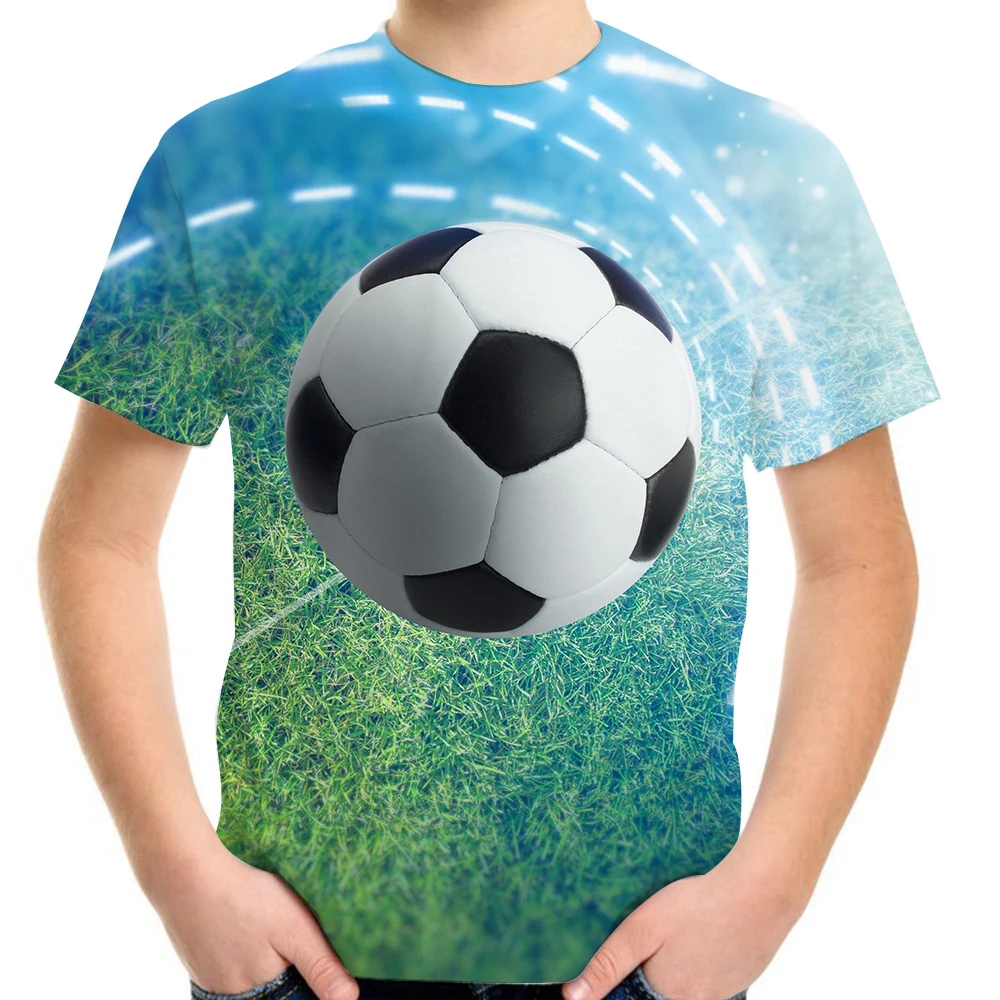 

2023 Children Fashion Football 3D T-Shirt Fire Soccer Earth Flag Print Girl Boy Casual T Shirt 4-20Y Teen Kids Cool Clothes Tops