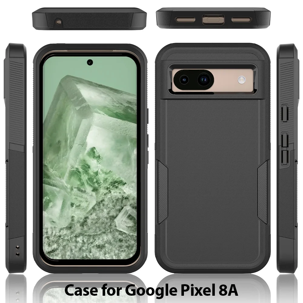 New Fashion Armor TPU/PC Case for Google Pixel 8A Hybrid Shell Dual Layer Strong Shockproof Protect Cover For Google Pixel 8 Pro