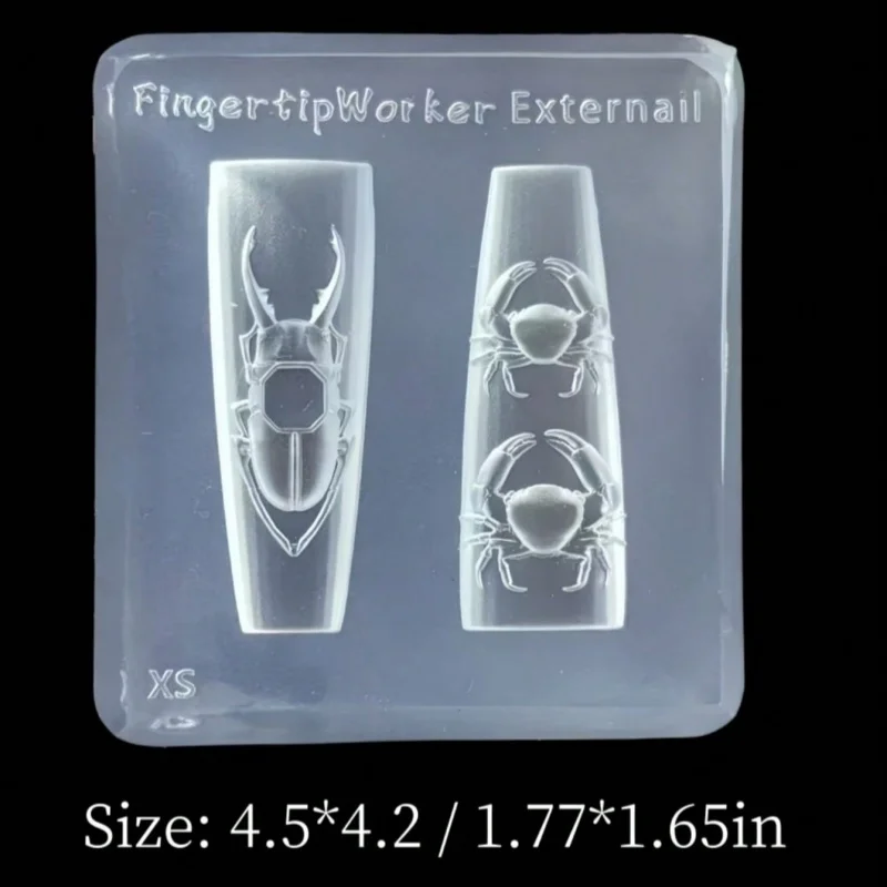 Silikon-Nagelkunstform 3D Spinnen Skorpione Krabben Insekten Detaillierte Form für Schmuckherstellung Transparente Einteilige Form – Detail 8