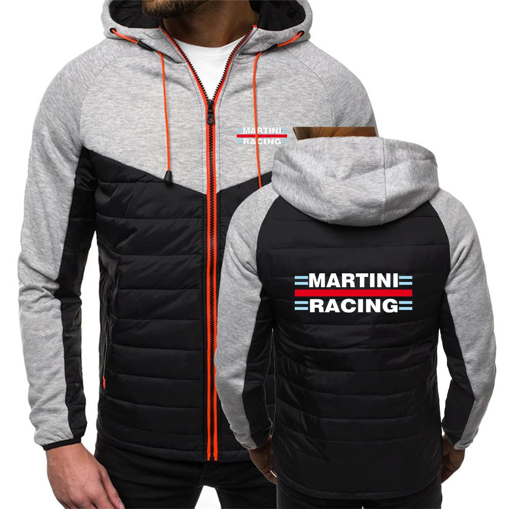 2025 العصرية جاكيت زيبرا الربيع والخريف الرجل المرقعة مصمم هوديس مارتيني سباق شعار طباعة الرباط معطف مقنع