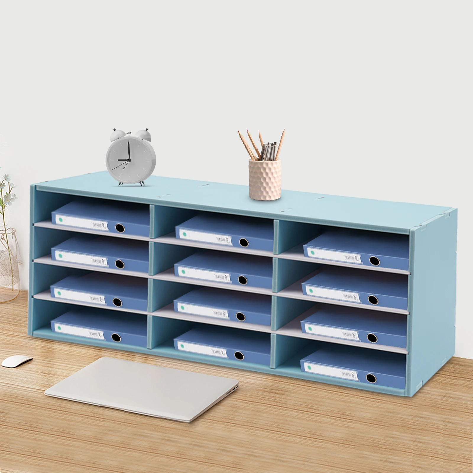 

27 Slots 80*30.5*55.1cm Stable Mail Sorter Organizer 110lbs Rectangular Desktop Bill Paper Organizer for Files Diaries Papers