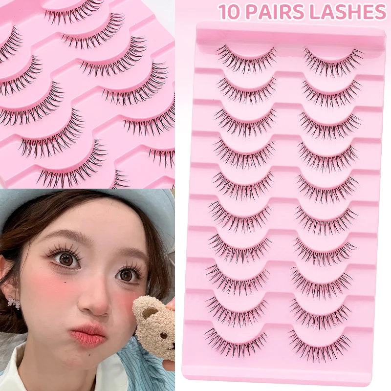 DINGSEN 10 Paar Transparente Anime-Naturwimpern Manga-Wimpern Koreanische Make-up-Wimpern Großhandel Künstliche Wimpern – Detail 4