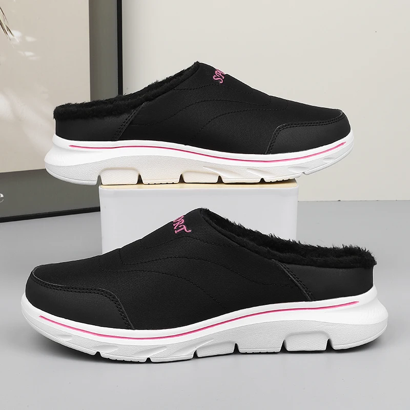 Thickened Cotton Slippers Warm Fluffy Upper Anti Skid Bottom Comfort House Shoes for Indoor Autumn Winter Life