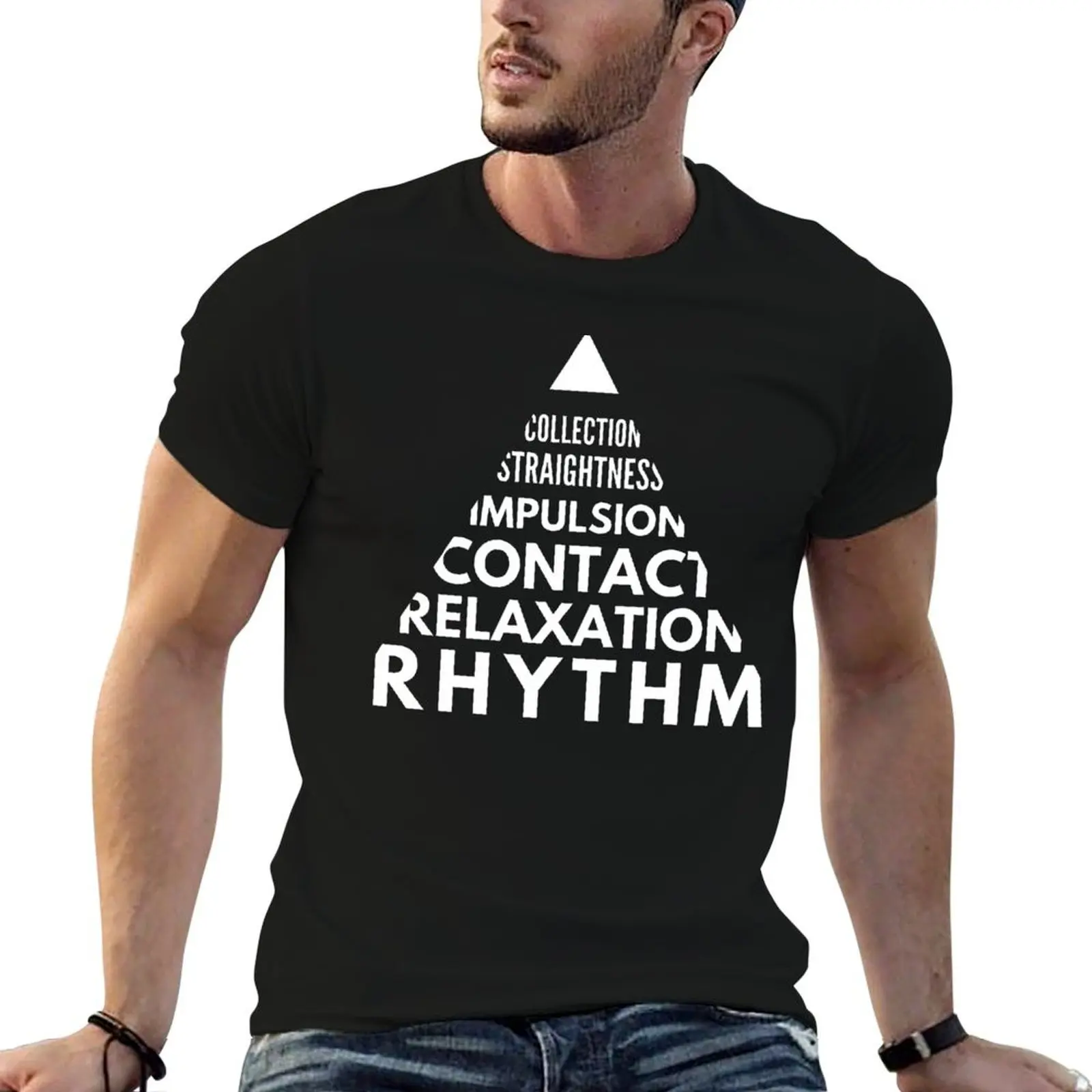 German Dressage Training Scale Horse Design T-Shirt Work Utility Casual Tee Shirt
