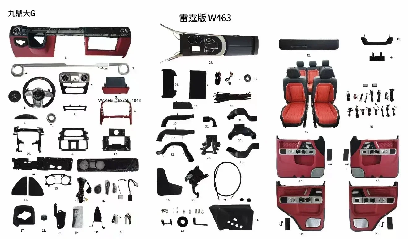 Auto Modification Interior Conversion Upgrade Kits for G Class 2002-2018 Upgrade to 2019 W463W464 G63 Latest Style