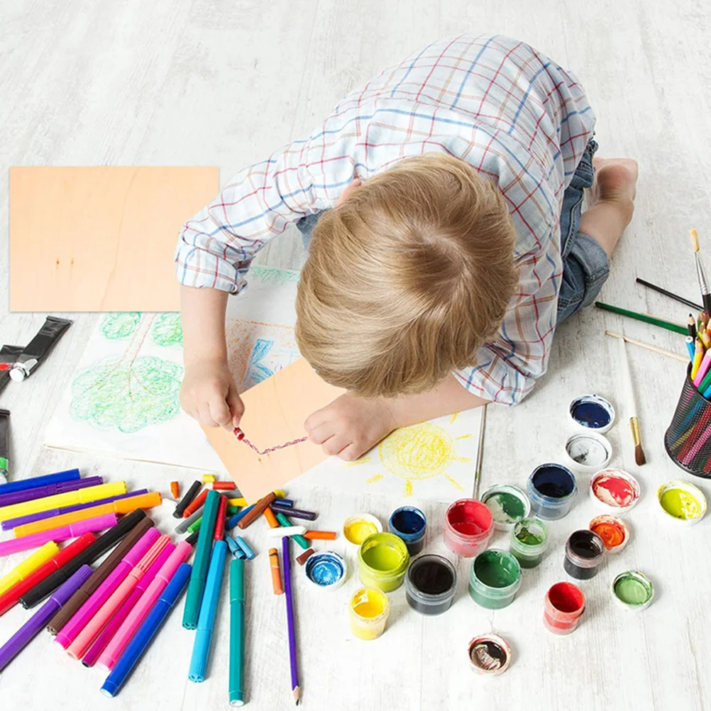 

10Pcs Wooden Planks Unfinished Craft Wood Boards DIY Painting Carving Supplies for Decoration Basswood Sheets Wood Boards