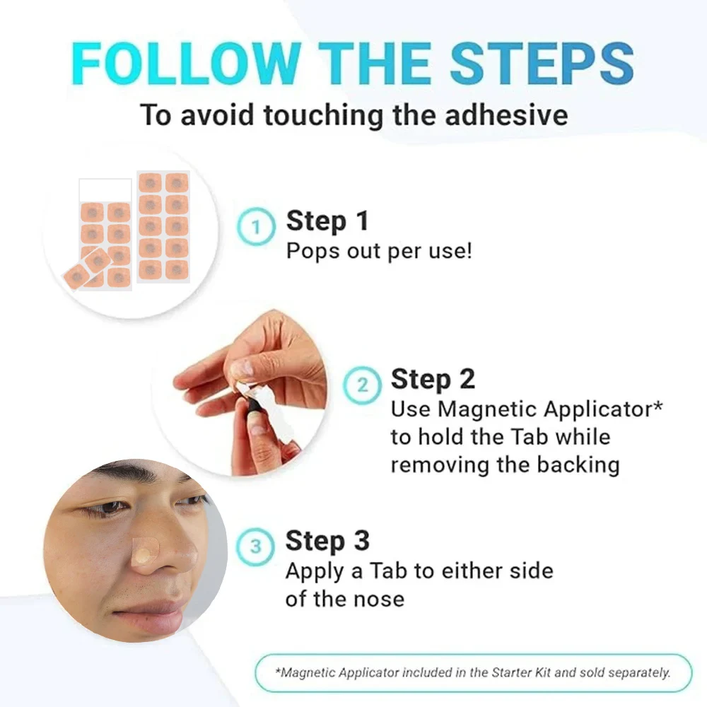 Huidveilige neusstrips, Intake Ademhaling Neusstrip Starter Kit, Boost Zuurstof, Verminderen Snurken, Magnetische Neusstrips