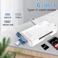 6-in-1 Multi-function OTG Card Reader Type-C Android SD/TF Card U disk USB2.0 for Cell Phone Computer