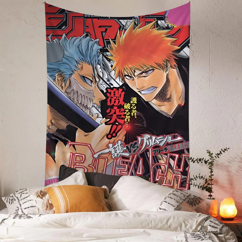 Anime Figure Ichigo Bleach Cartoon Tapestry Bohemian Wall Tapestries Mandala Home Decor