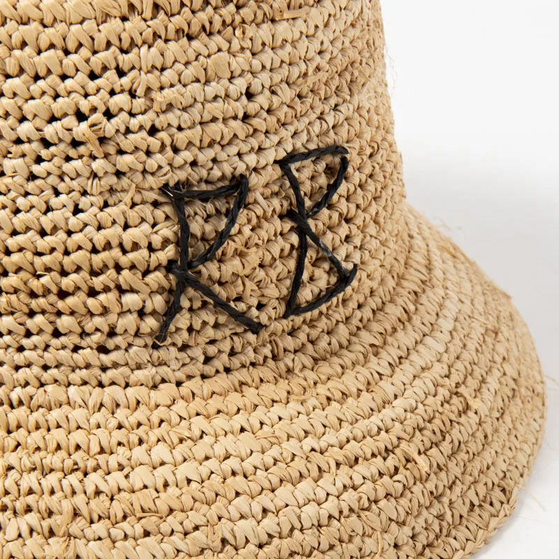 Luxury Desiger Brand Raffia Bucket Caps Women Summer Sun Straw Hats Handmade Foldable Beach Hat Holiiday Giifts