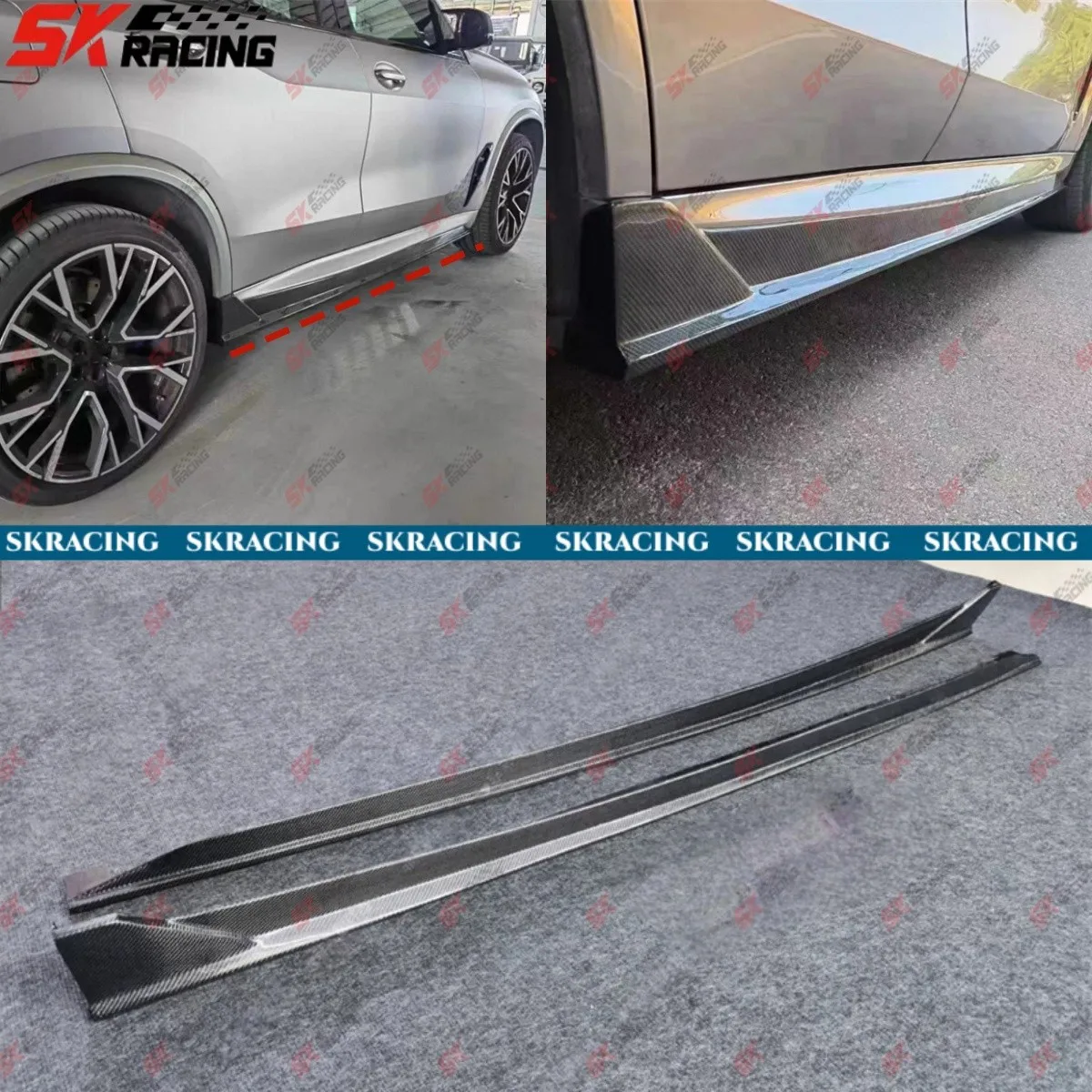 

Подходит для BMW X5M F95 2020-23: боковые пороги из карбона/глянцевого черного/неокрашенного FRP