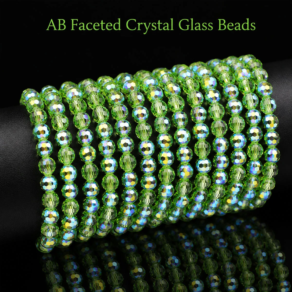 8mm 31-piece glass apple green 96 facet balls handmade DIY jewelry-making beads loose bead bracelets necklaces and accessories