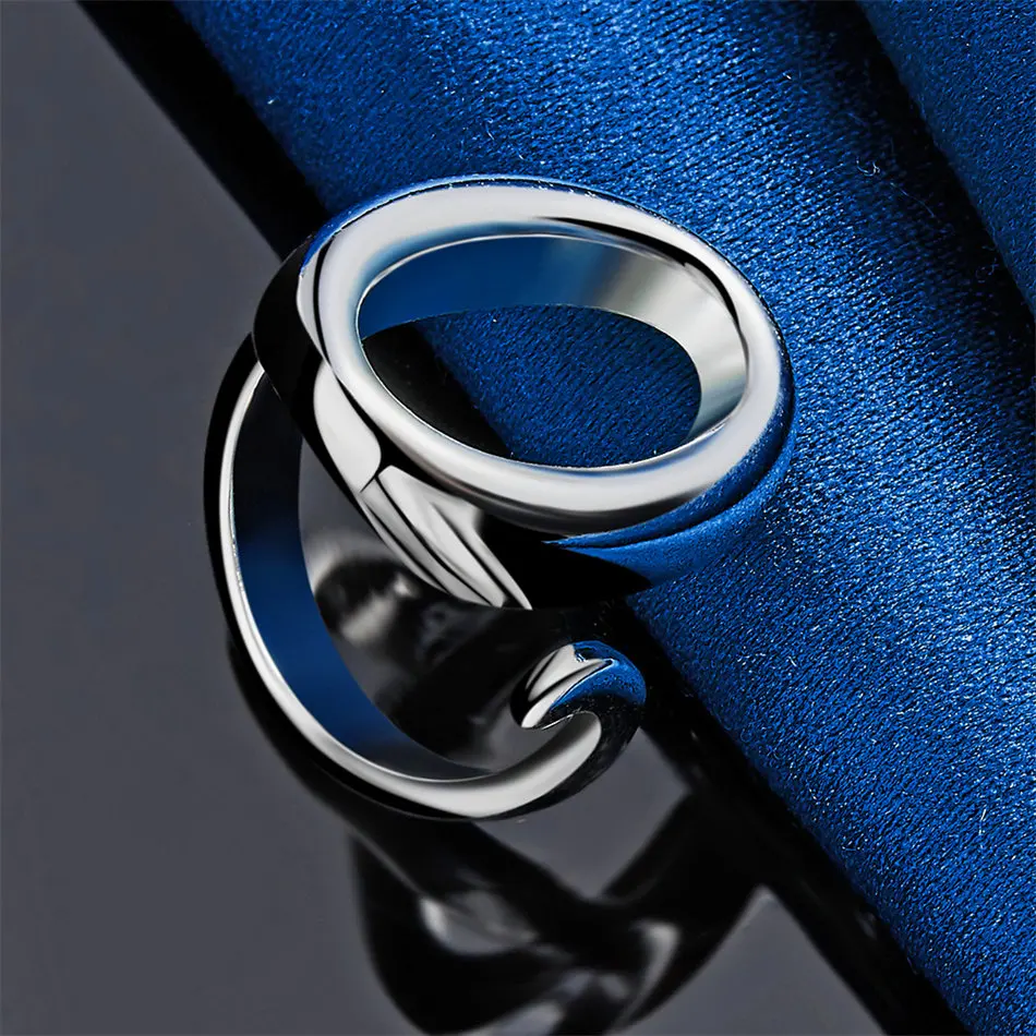 1 قطعة 925 الفضة النقية مخرمة حساسة حلقة مستديرة للنساء مجوهرات هدايا اكسسوارات الزفاف #2