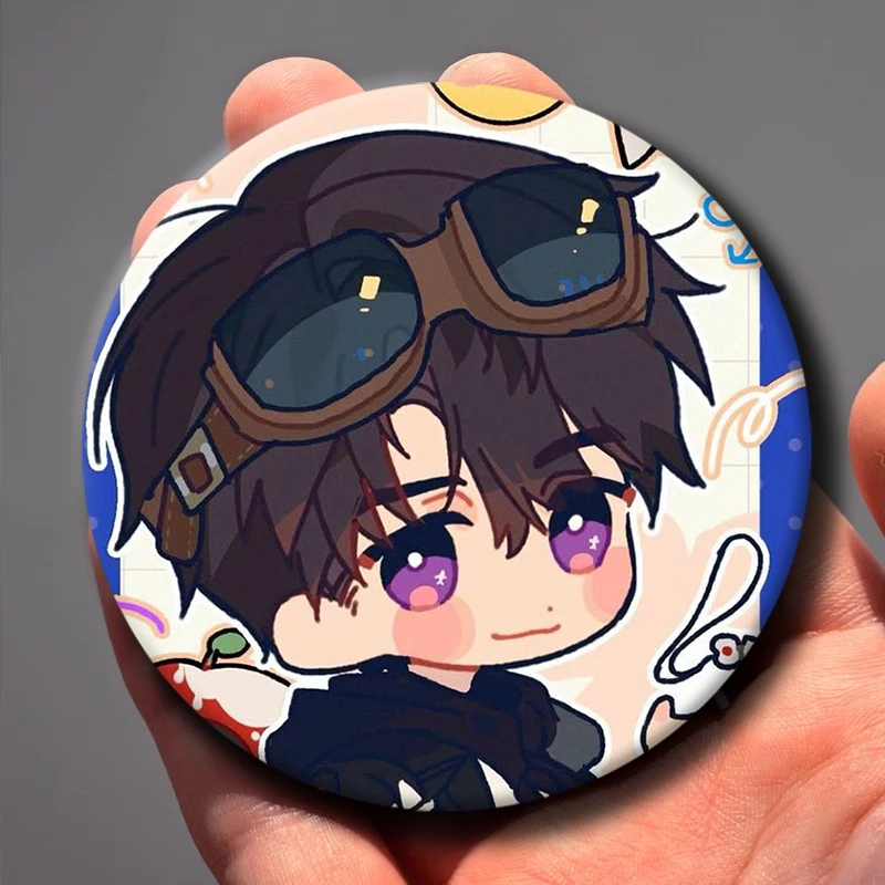 Love and Deepspace Chibi Badge Set Zayne Xavier Rafayel Sylus Character Simple Button Pins Snap Brooch Daily Fashion Decoration